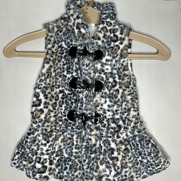 Little Lass leopard print peplum vest size 4t - Picture 1 of 9